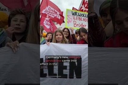 Thousands of students protest German military conscription | AJ #shorts