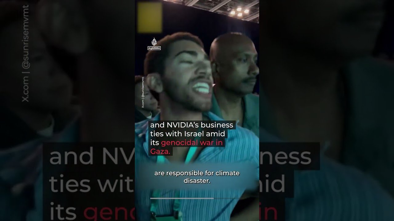Student protesters disrupt NVIDIA AI climate panel | AJ #shorts
