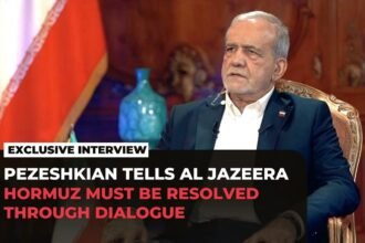 Pezeshkian says Hormuz tensions can be resolved through dialogue, not through force and bullying