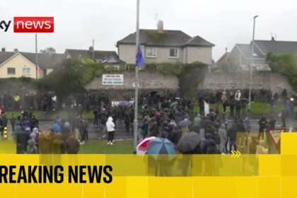 Crowds gather as Orange Order given go-ahead to march down nationalist street in Northern Ireland