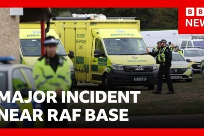 Counter-terror police lead investigation into major incident near RAF base, officials say | BBC News