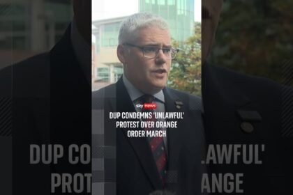 DUP condemns 'unlawful' protest over Orange Order march