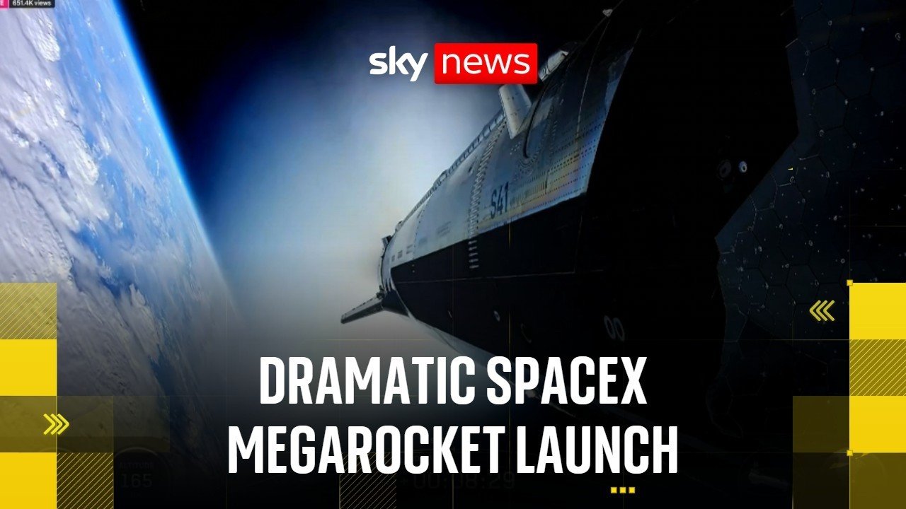SpaceX launches Starship rocket into orbit for first time despite engine failure