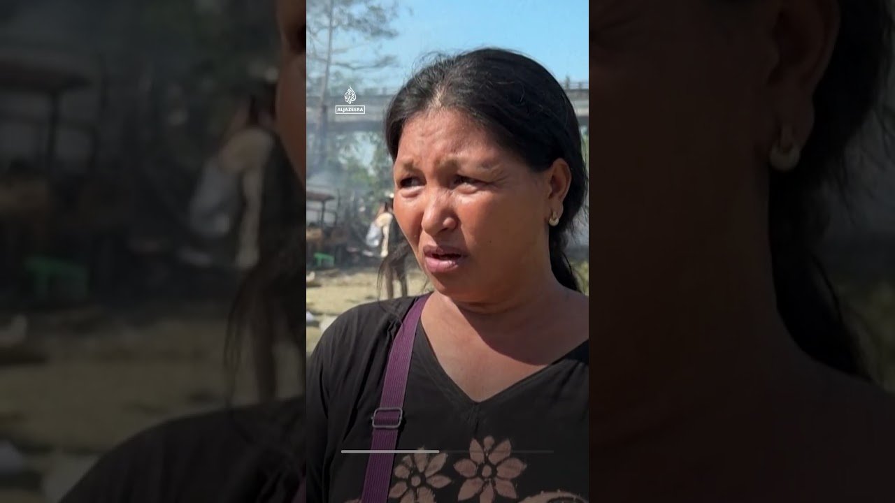 At least 33 killed after Myanmar military air strike hits market | AJ #shorts