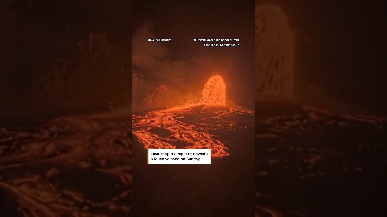 Streams of lava light up Kilauea after dark