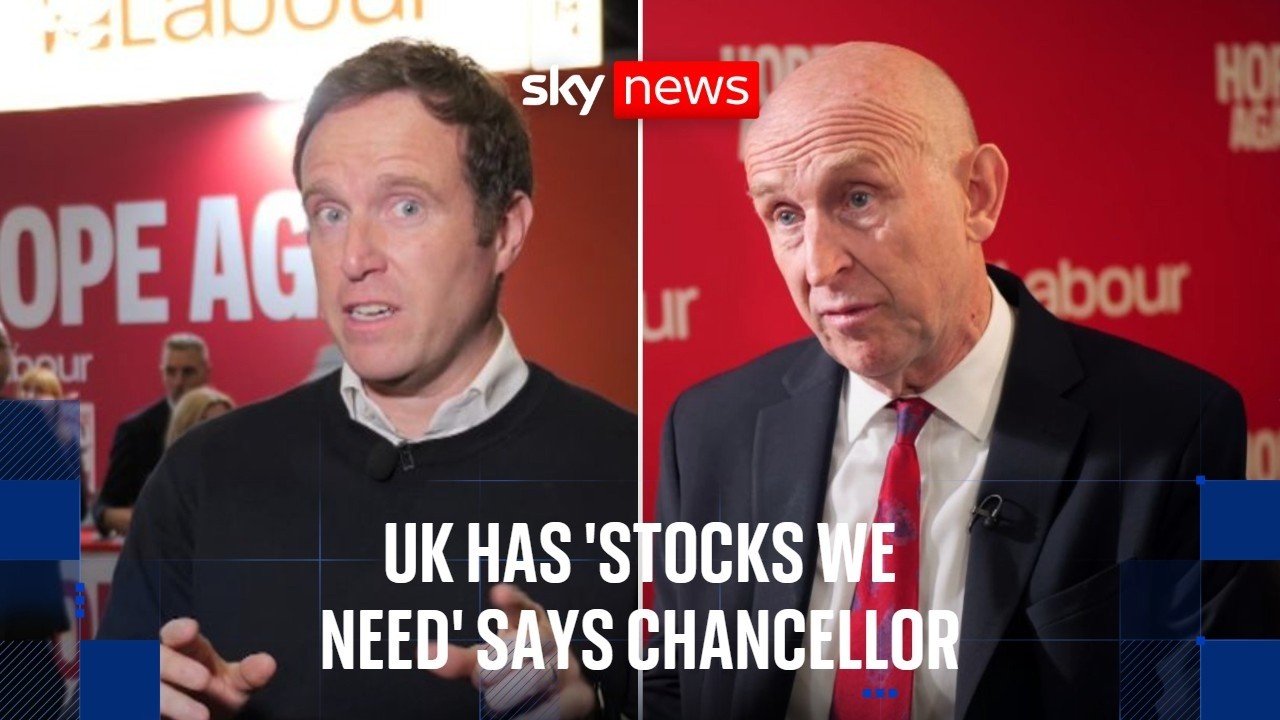 UK has 'stocks we need' of diesel, the chancellor tells Sky News