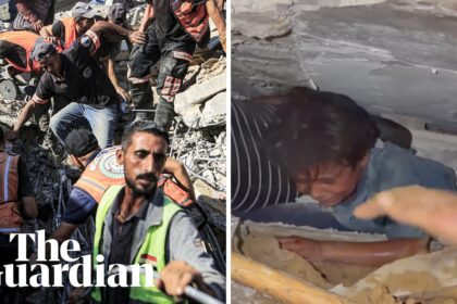 Emergency crews rush to free families from building collapse in Gaza
