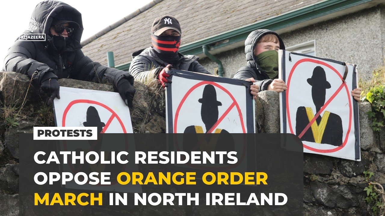 Northern Ireland protesters block Orange Order march in Portadown