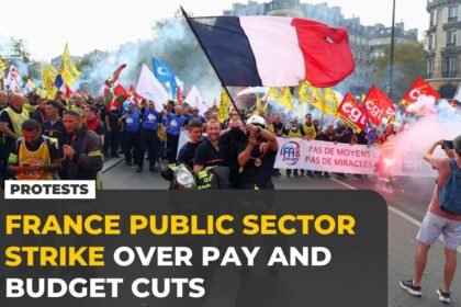 Tens of thousands join France public sector strike over pay and budget cuts