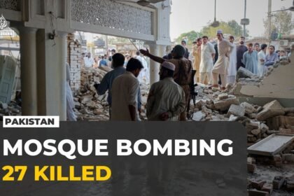 Pakistan mosque bombing leaves at least 27 dead and 75 wounded