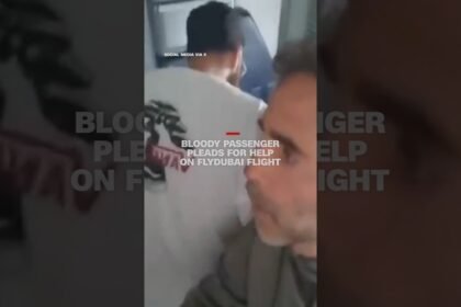 Bloody passenger pleads for help on Flydubai flight