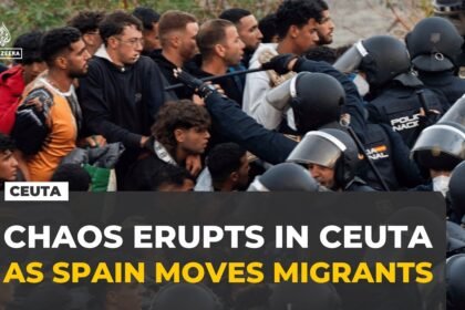 Chaos erupts as Spain moves stranded migrants to new Ceuta shelter