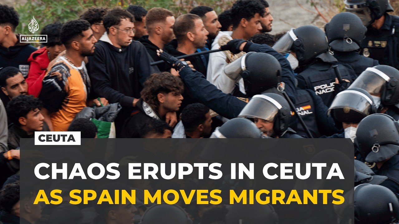 Chaos erupts as Spain moves stranded migrants to new Ceuta shelter