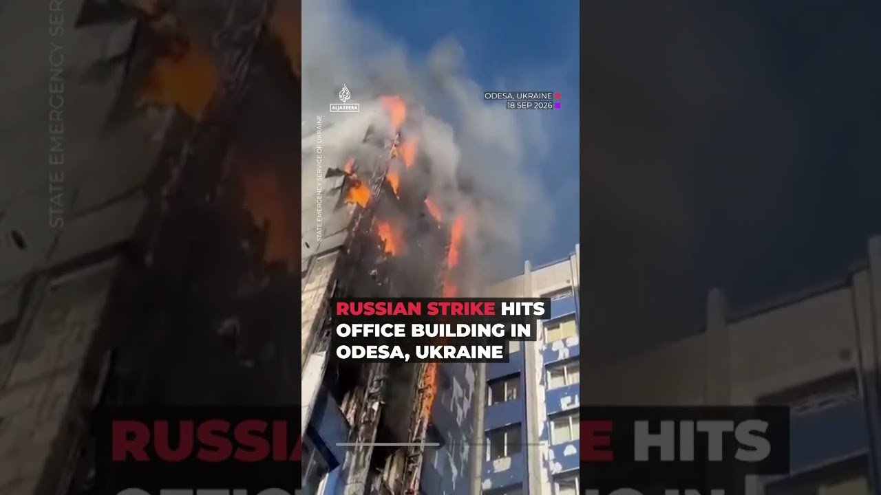 Russian strike hits office building in southern Ukraine | AJ #shorts