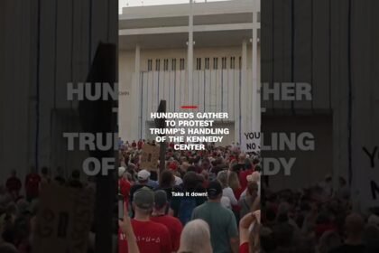 Hundreds gather to protest Trump's handling of the Kennedy Center