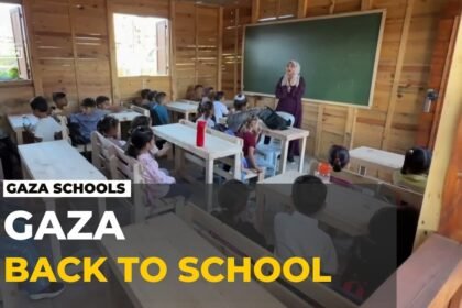 Students return to schools in Gaza: Aid pallets turned into makeshift classrooms