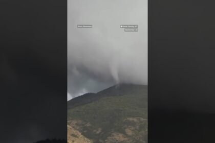 Rare tornado spotted in Utah mountains