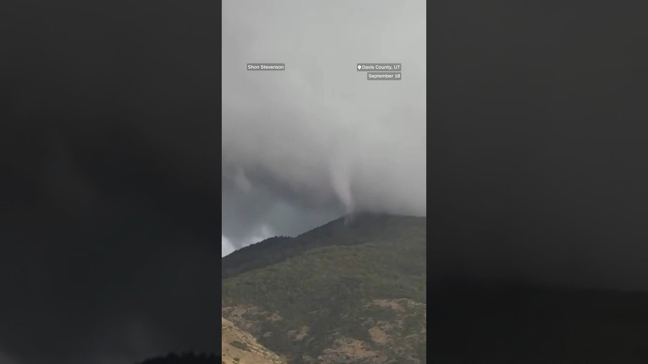 Rare tornado spotted in Utah mountains