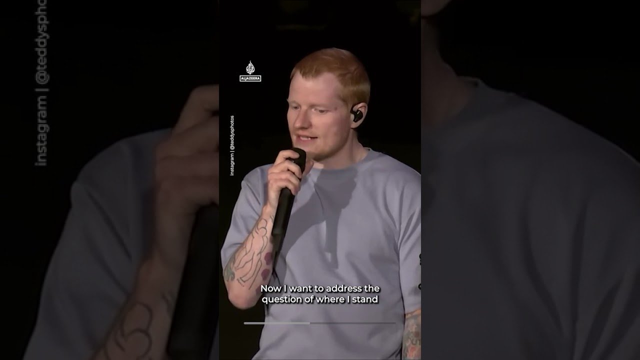 Ed Sheeran opens solo concert with comments about Gaza | AJ Shorts
