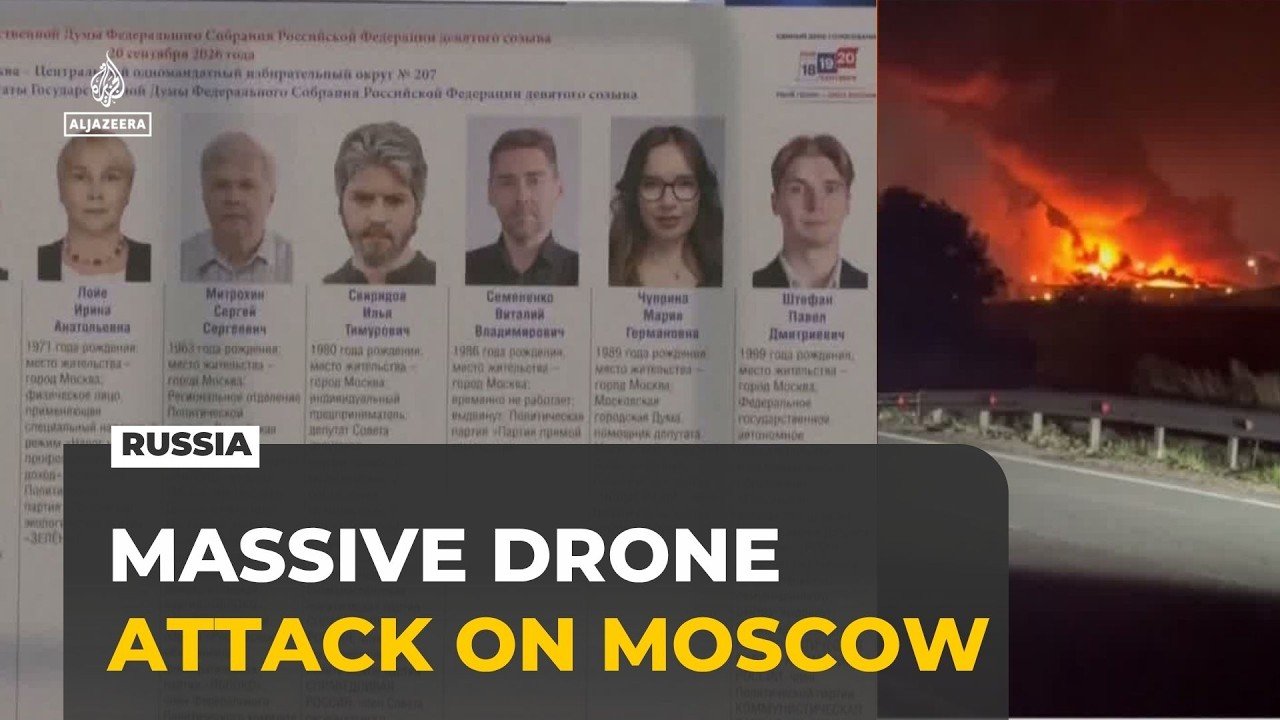 Ukraine launches record drone attack on Moscow as Russia votes