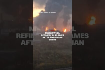 Moscow oil refinery in flames after Ukrainian strike