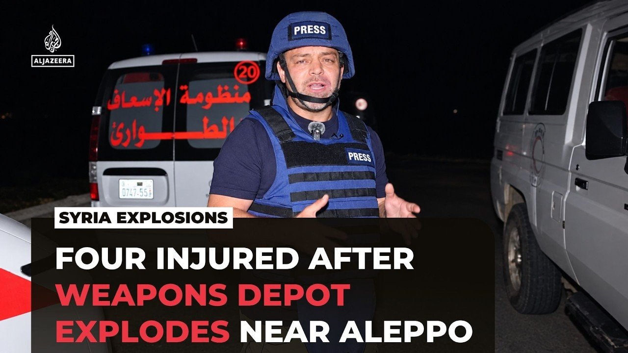 Powerful explosions at Syrian army site near Aleppo injure at least four