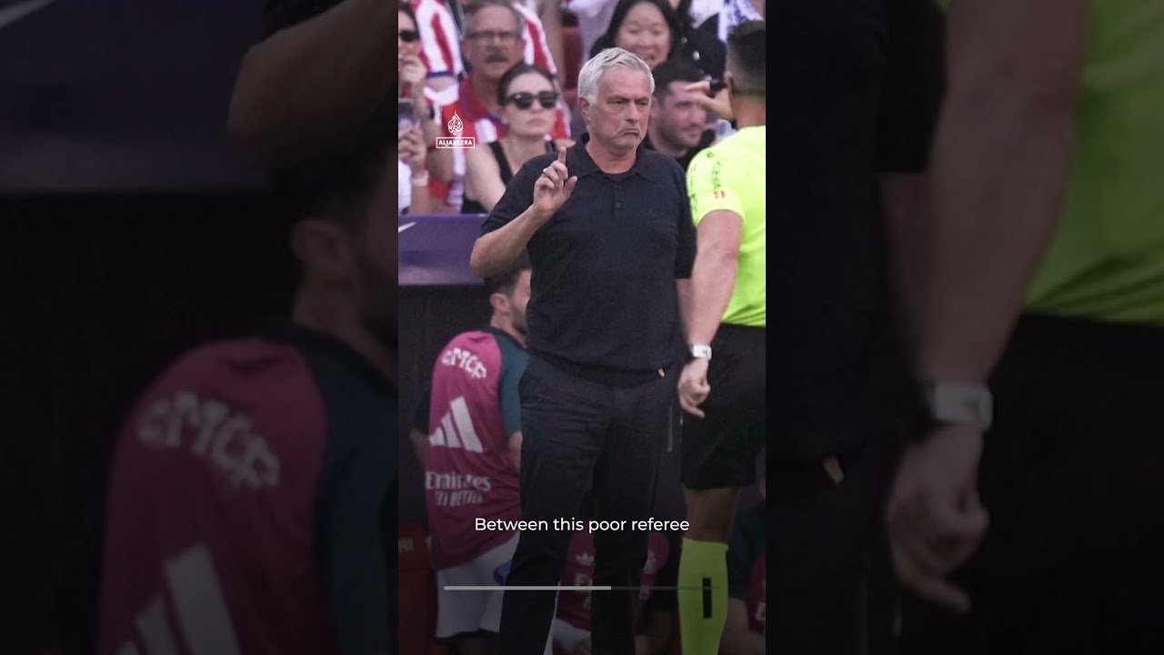 Mourinho holds up images of ‘two clear red cards’ after Atletico defeat | AJ #shorts