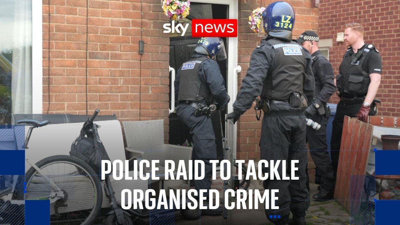 Sky News team witnesses police raid in Middlesbrough