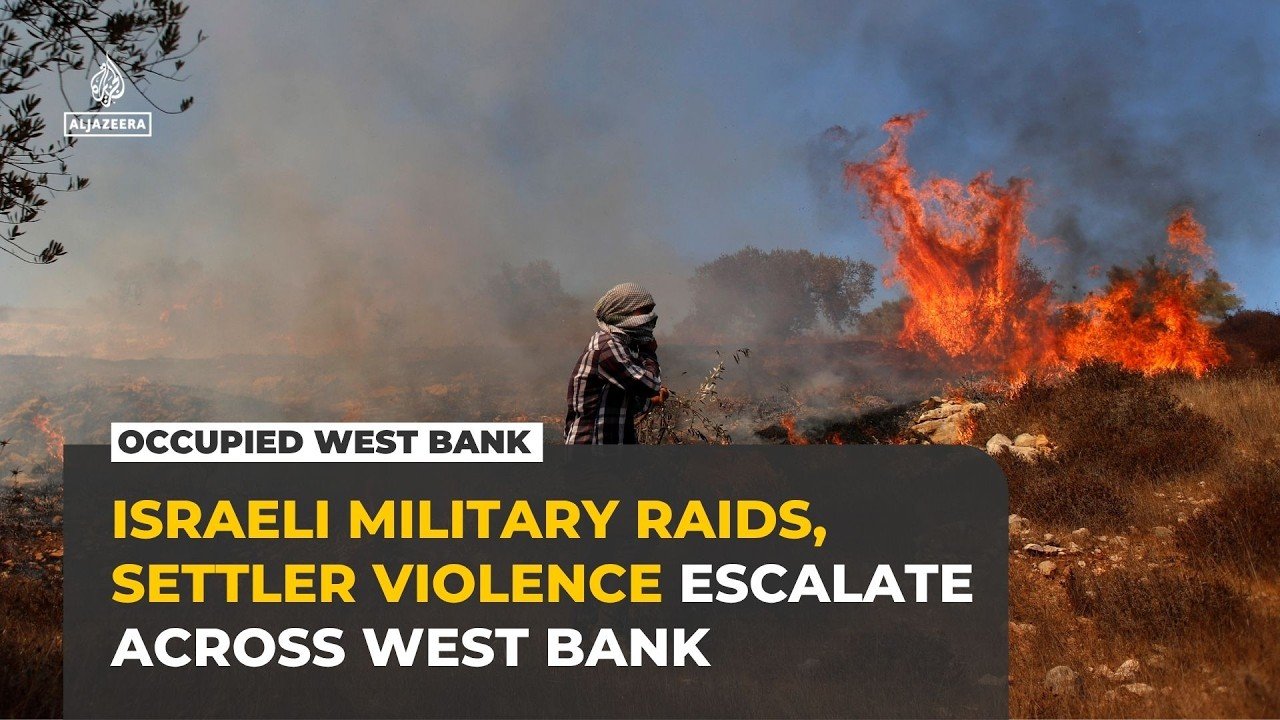 Israeli settlers burn Palestinian olive groves as West Bank raids intensify