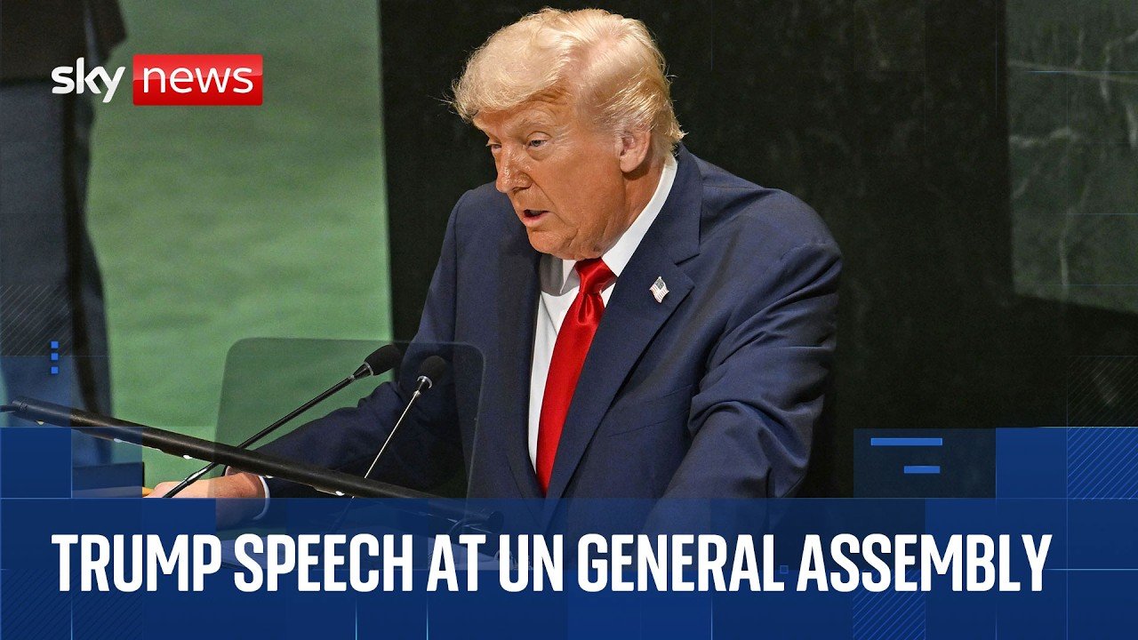 Donald Trump speaking at UN General Assembly
