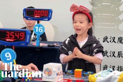 Six-year-old breaks women's world Rubik's Cube record