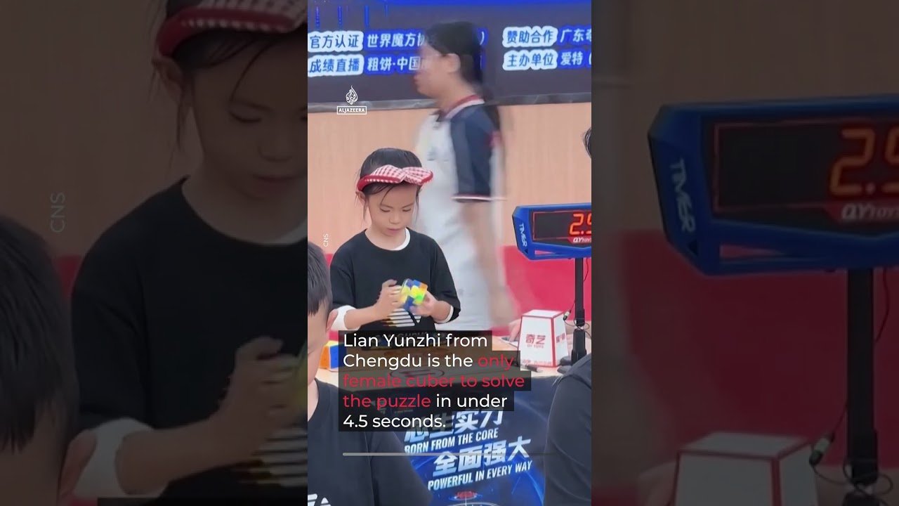 Six-year-old sets Rubik’s Cube world record twice in three days | AJ #shorts