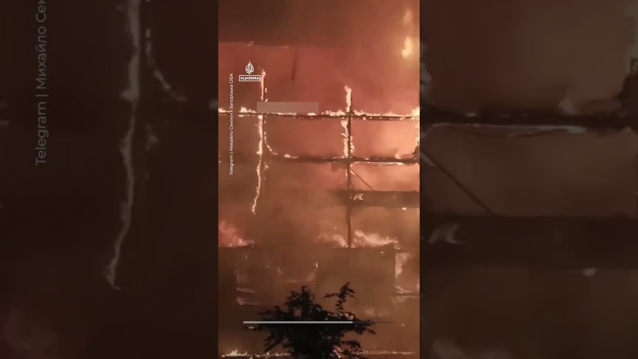 Fire engulfs Zaporizhzhia shopping centre after Russian strike | AJ Shorts