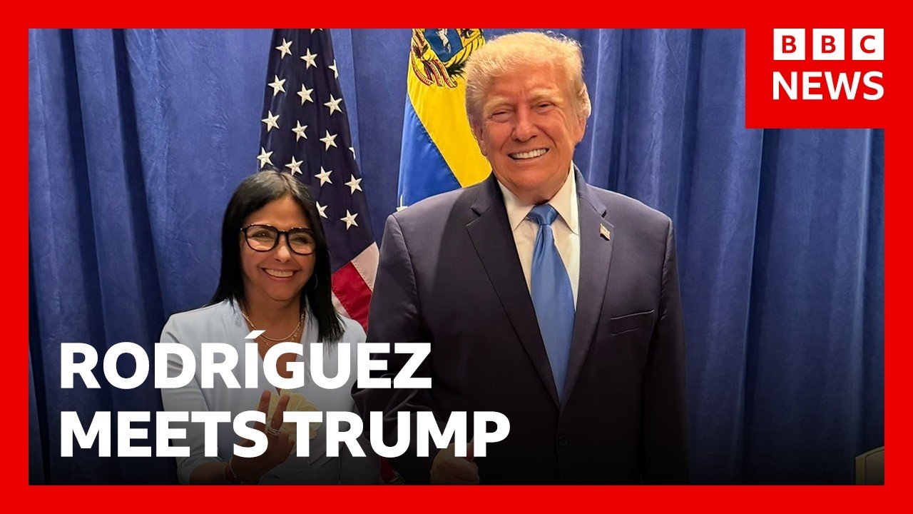 Trump meets US-backed Venezuelan president for first time since Maduro seized | BBC News