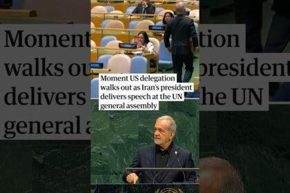 Moment US delegation walks out as Iran's president delivers speech at the UN general assembly