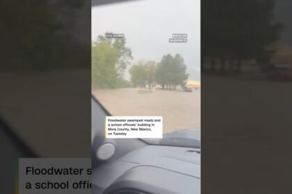 Flash flooding submerges roads in New Mexico