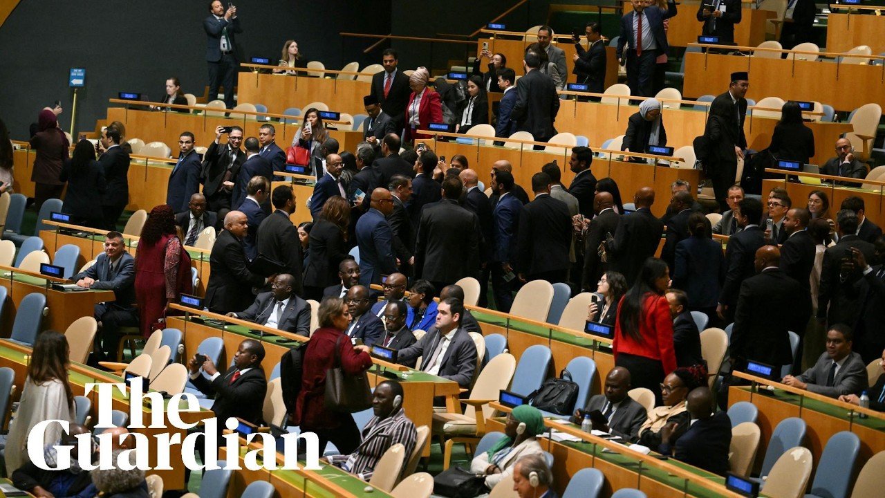 UN delegates walk out as Benjamin Netanyahu prepares to address general assembly