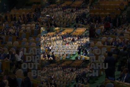 Large number of diplomats walk out as Netanyahu begins speech
