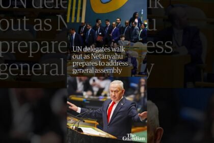UN delegates walk out as Israel's Netanyahu prepares to address general assembly