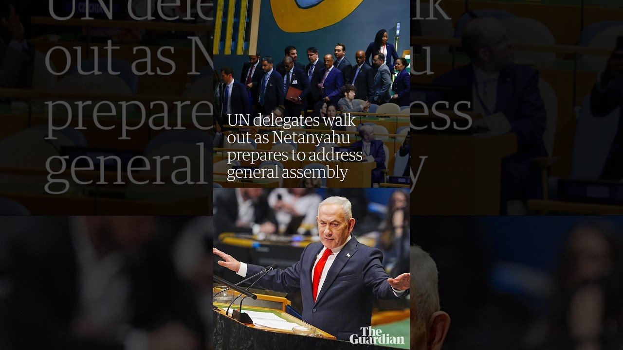 UN delegates walk out as Israel's Netanyahu prepares to address general assembly
