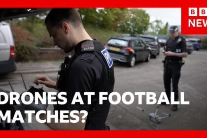 Can drones prevent disorder at Premier League football matches? | BBC News