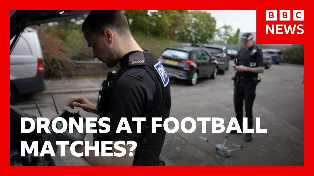 Can drones prevent disorder at Premier League football matches? | BBC News