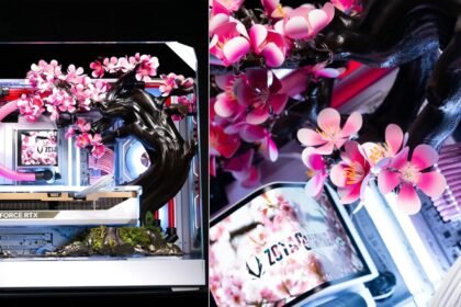 $14,000 gaming PC features 70 handcrafted titanium cherry blossoms which unfurl as temperatures rise