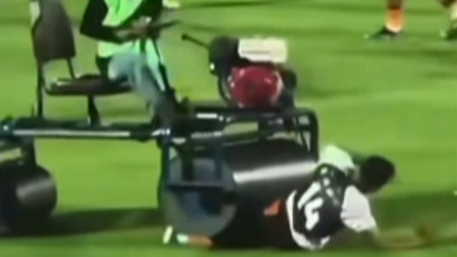 Ex-Premier League footballer run over by pitch roller