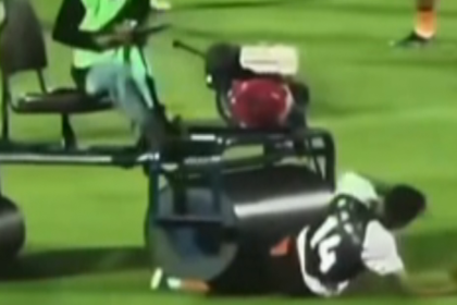 Ex-Premier League footballer run over by pitch roller