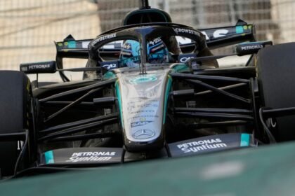 Russell claims Azerbaijan GP pole as Antonelli crashes