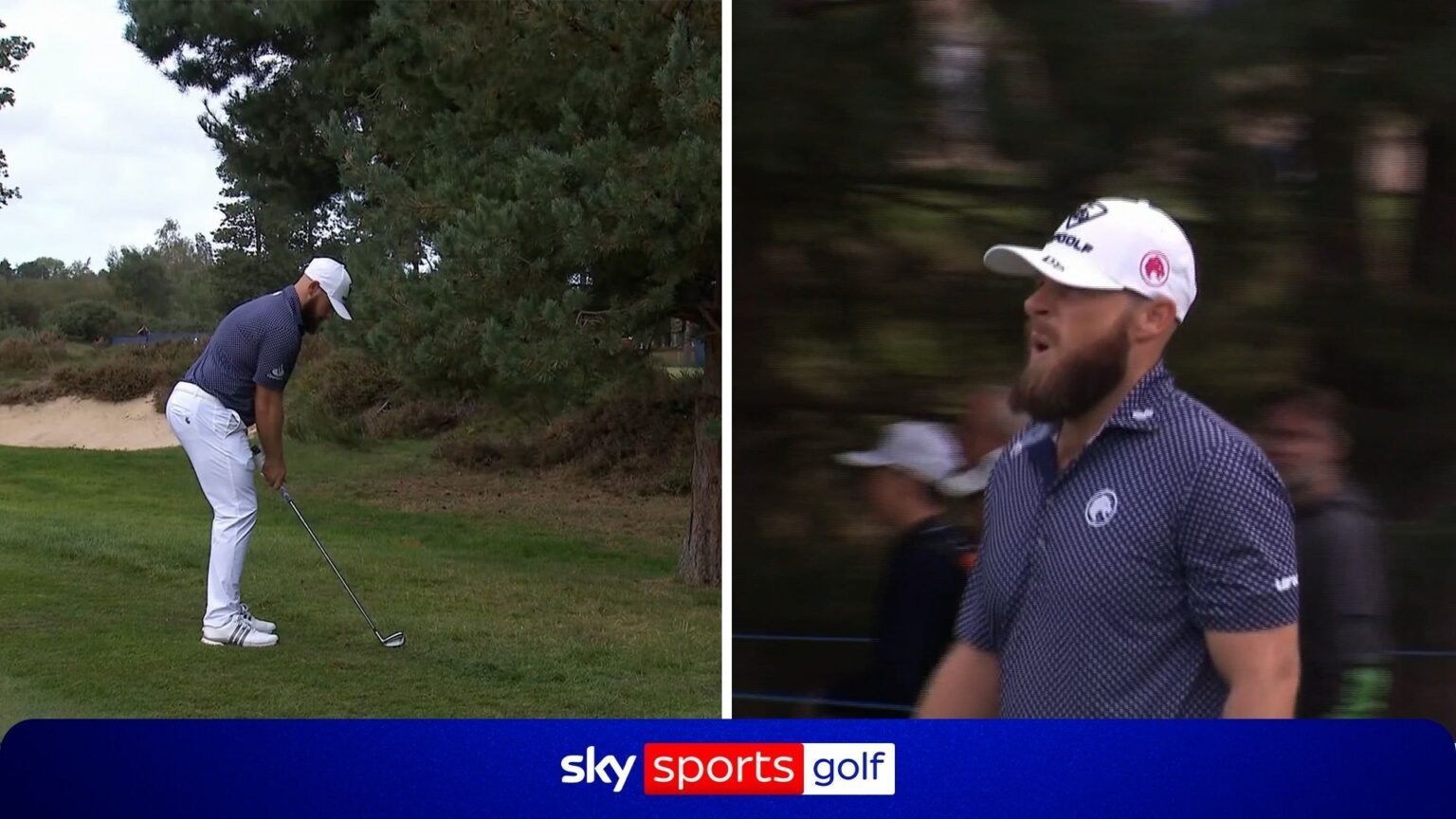 Hatton hits OUTRAGEOUS approach shot through the trees!