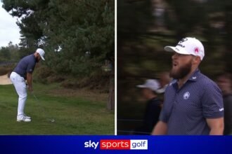 Hatton hits OUTRAGEOUS approach shot through the trees!