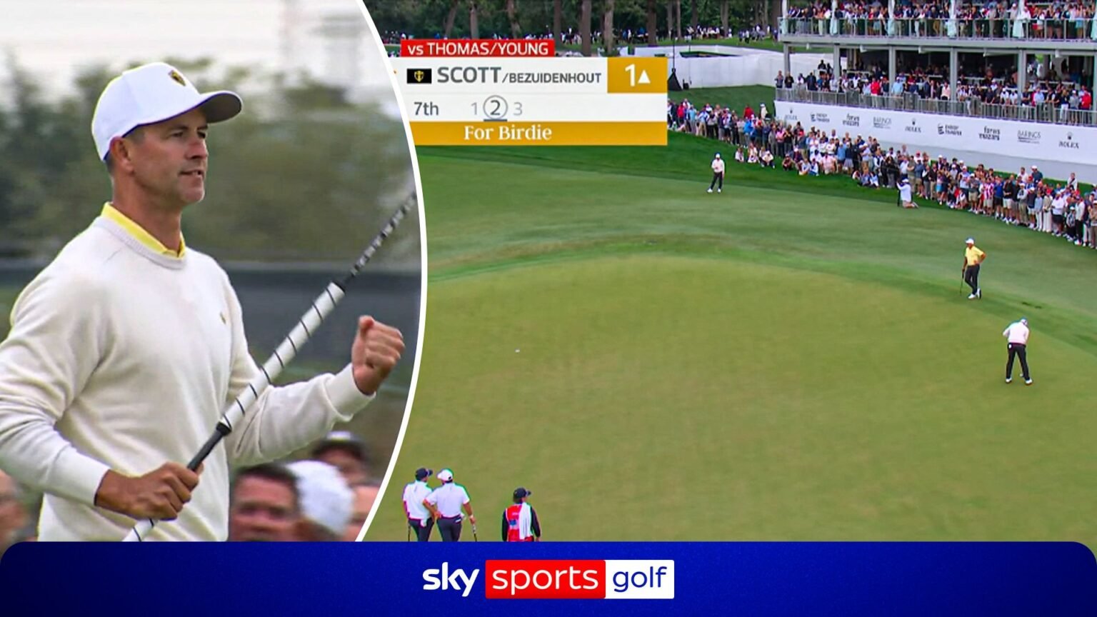 Scott makes MONSTER birdie at the 7th as Internationals continue to dominate!