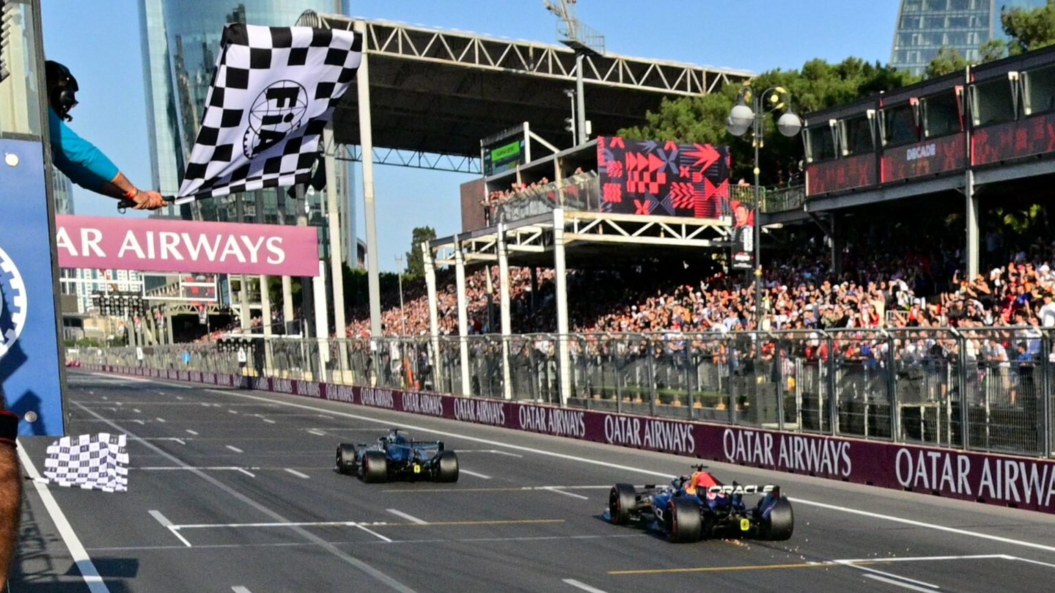Russell holds off Verstappen for win in thrilling Azerbaijan GP finale